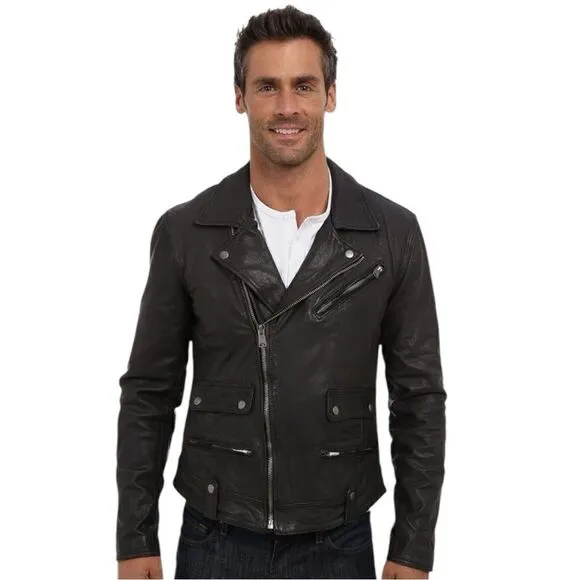 LUCKY BRAND $449 BLACK  LABEL LEATHER JACKET Size XL
