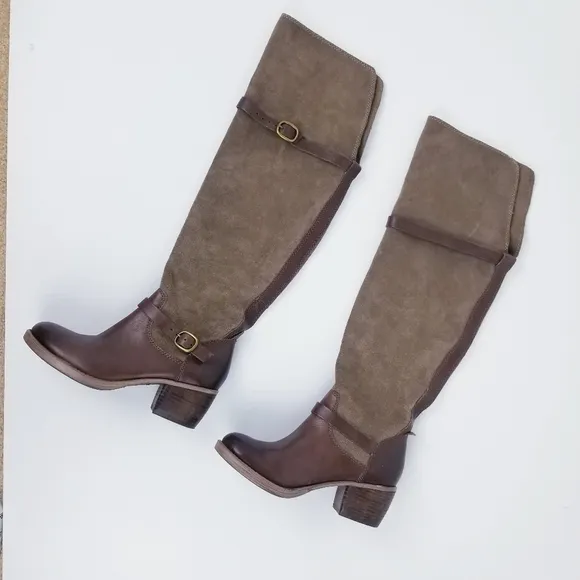 Lucky Brand Roller Tall Leather Suede Boots size 6