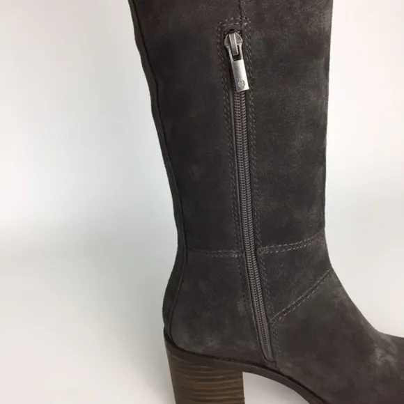 Lucky Ramsden Gray Suede Over the Knee OTK Heeled Boot 6