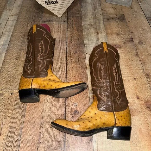 Luskey's Western Stores Texas Boots Unisex Boots Ostrich Leather