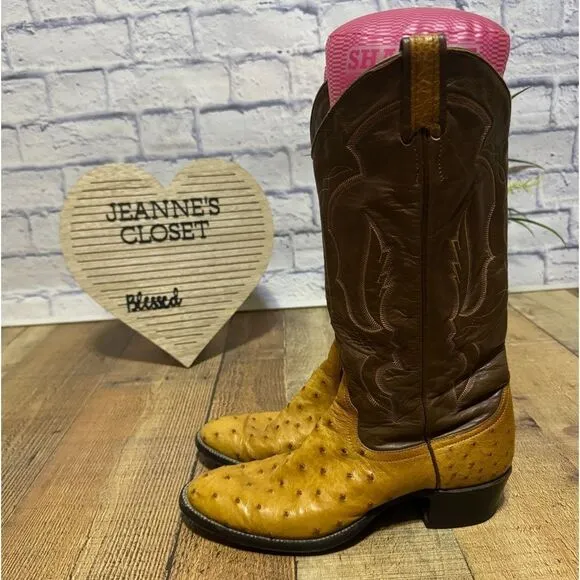 Luskey's Western Stores Texas Boots Unisex Boots Ostrich Leather