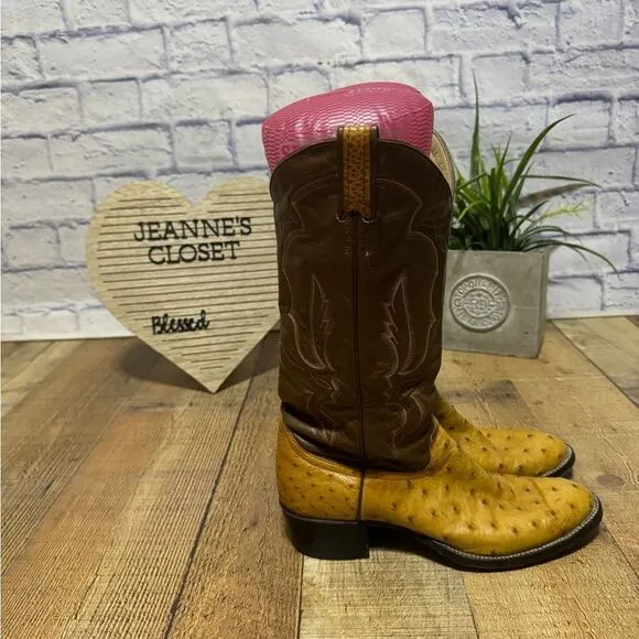 Luskey's Western Stores Texas Boots Unisex Boots Ostrich Leather