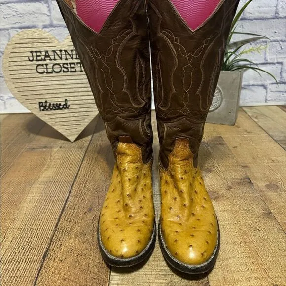 Luskey's Western Stores Texas Boots Unisex Boots Ostrich Leather
