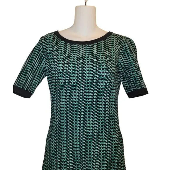 M Missoni Jacquard Jersey Mini Sheath Dress  Green Black Size EU 40 or 4