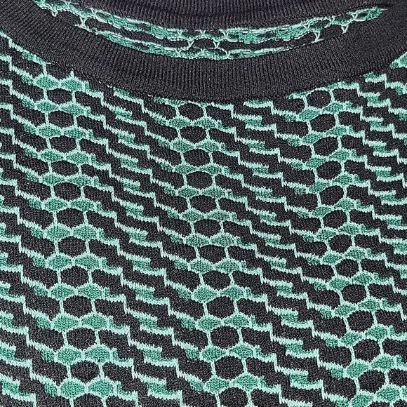 M Missoni Jacquard Jersey Mini Sheath Dress  Green Black Size EU 40 or 4