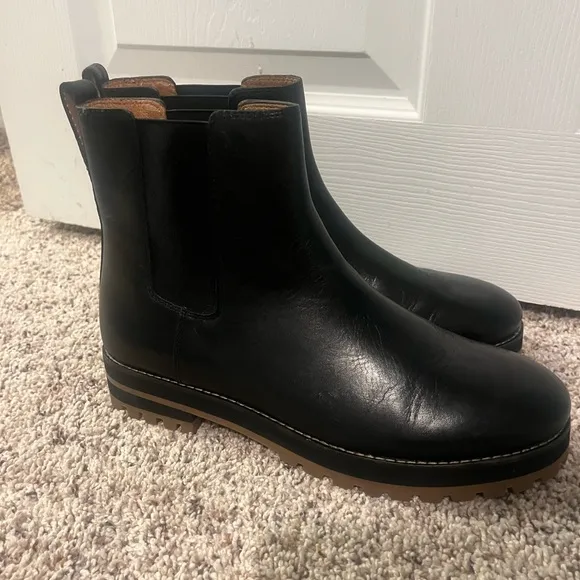 Madewell Black Leather Winter Boots