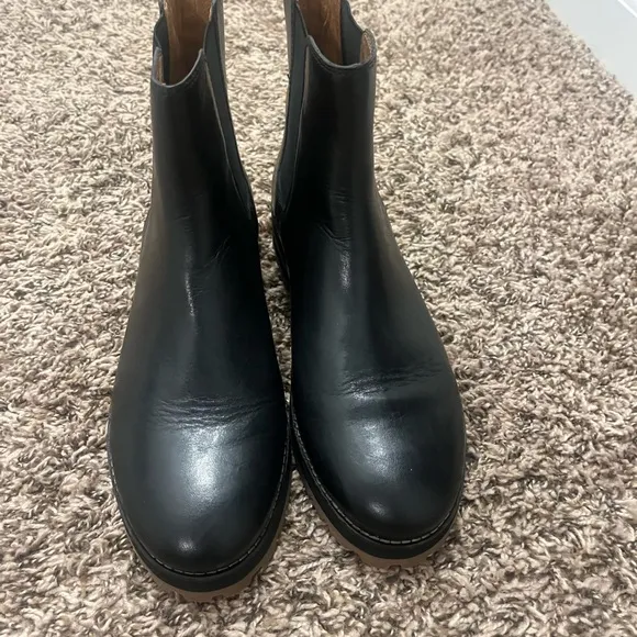 Madewell Black Leather Winter Boots