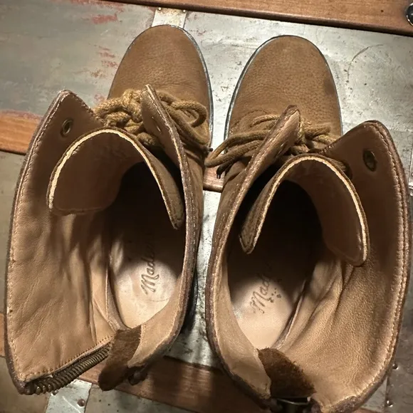 Madewell Bradley Leather Lace up Lugsole Boots - Size 6