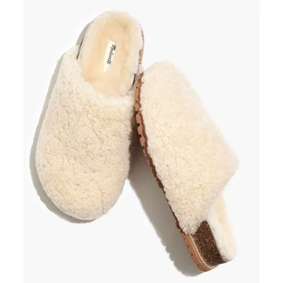 Madewell Clog Mule Size 9 The Layne in Shearling Comfy Slide On Shoes NEW