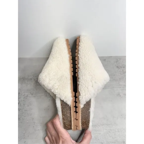 Madewell Clog Mule Size 9 The Layne in Shearling Comfy Slide On Shoes NEW