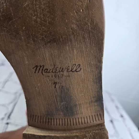 Madewell Sidney brown tall leather low heel equestrian riding boots