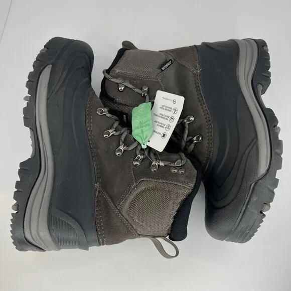 Magellan Outdoor Mens 177852 Gray Leather Lace Up Ankle Size 9D Hiking Boots