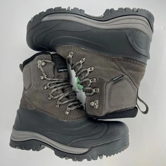 Magellan Outdoor Mens 177852 Gray Leather Lace Up Ankle Size 9D Hiking Boots
