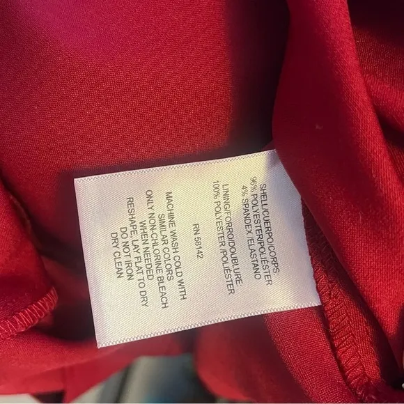 Maggy London Red Long Sleeve Midi Sheath Dress – Chic &amp; Sophisticated (Size 14W)