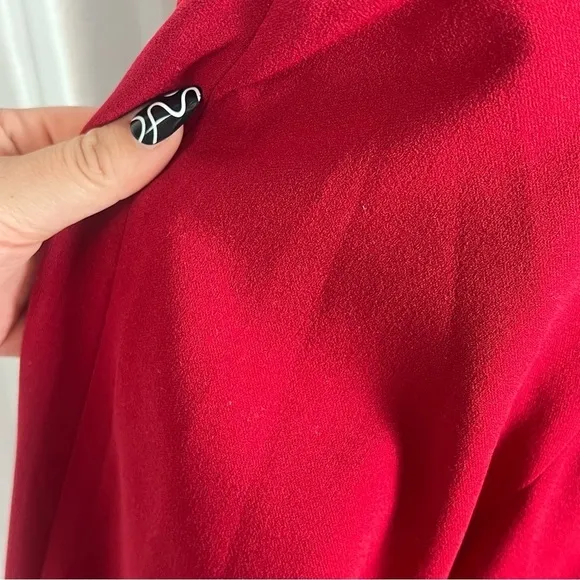 Maggy London Red Long Sleeve Midi Sheath Dress – Chic &amp; Sophisticated (Size 14W)