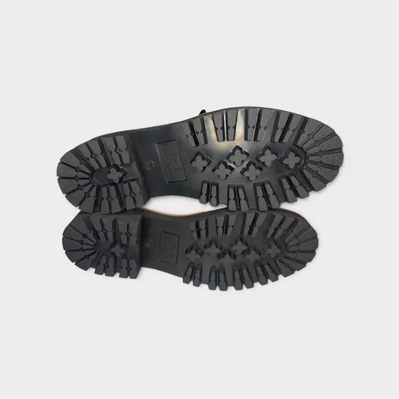 Marc Fischer Ivory Leather Idaran Combat Boots