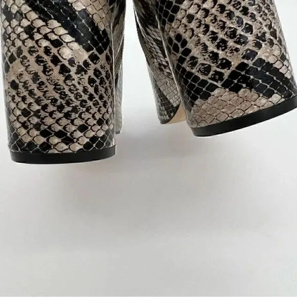 Marc Fisher Gray MF Jelly 3 Leather Snake Print Grey Ankle Boots 10