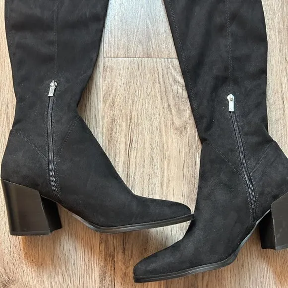 Marc Fisher Women's Black Suede Comara Over the Knee Pointed Toe Boot Size 8.5