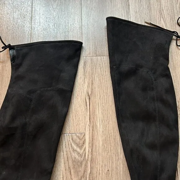 Marc Fisher Women's Black Suede Comara Over the Knee Pointed Toe Boot Size 8.5