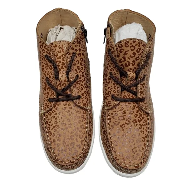 Marc Joseph | NIB West Houston Bootie Leopard Print Lace Up Leather Boots 2.5