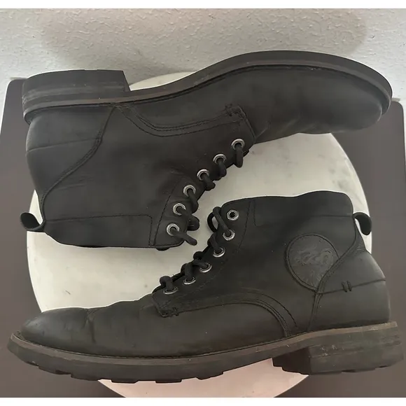 Mark Nason x Skechers Ashton Chukka Boots Mens 13 Black Leather Lace Up Logo