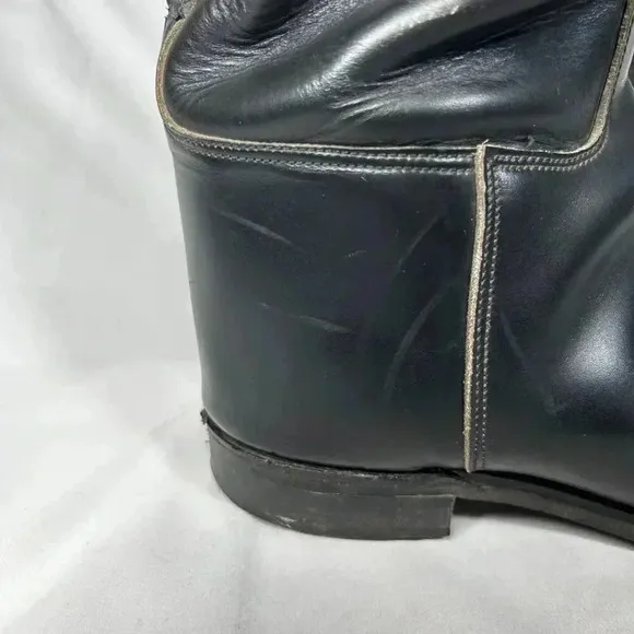 Marlborough Equestrian Riding Boots Size 6 UK Black Leather Made in England
