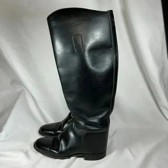 Marlborough Equestrian Riding Boots Size 6 UK Black Leather Made in England