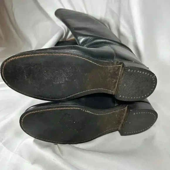 Marlborough Equestrian Riding Boots Size 6 UK Black Leather Made in England