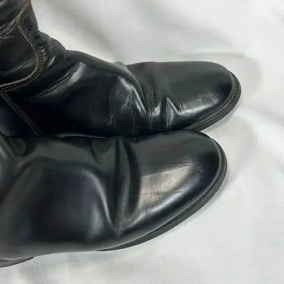 Marlborough Equestrian Riding Boots Size 6 UK Black Leather Made in England