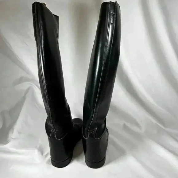 Marlborough Equestrian Riding Boots Size 6 UK Black Leather Made in England