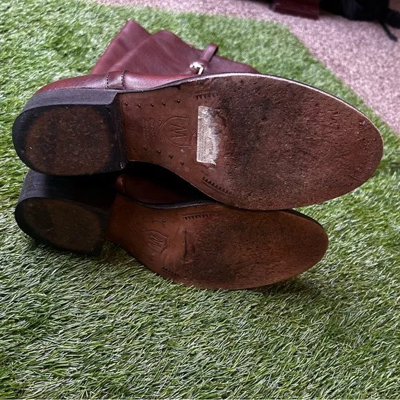 Massimo Dutti Brown Heeled Boots with Equestrian Design