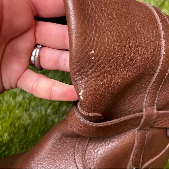 Massimo Dutti Brown Heeled Boots with Equestrian Design