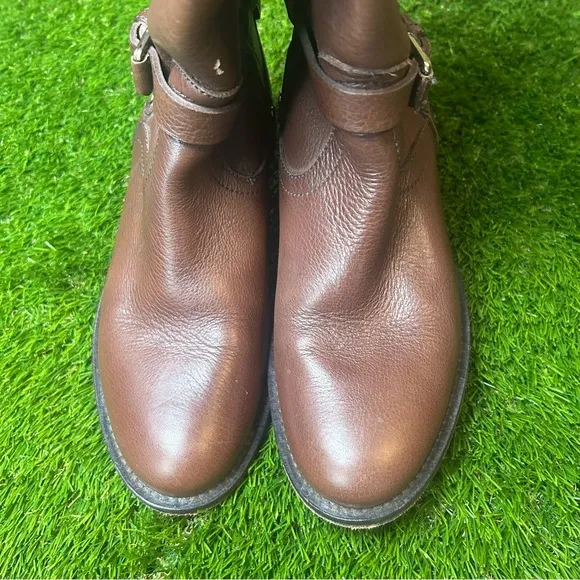 Massimo Dutti Brown Heeled Boots with Equestrian Design