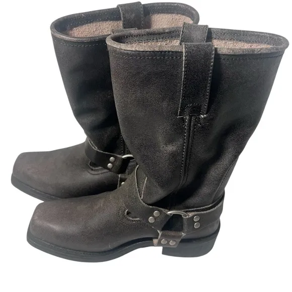 Masterson Black Leather Harness Boots