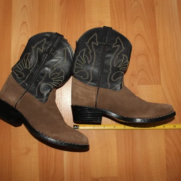 MASTERSON BOOT CO Girls Brown Leather Cowboy Boots