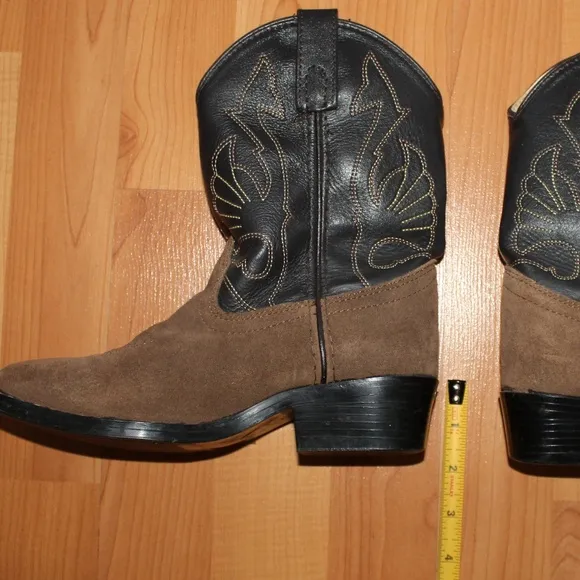 MASTERSON BOOT CO Girls Brown Leather Cowboy Boots