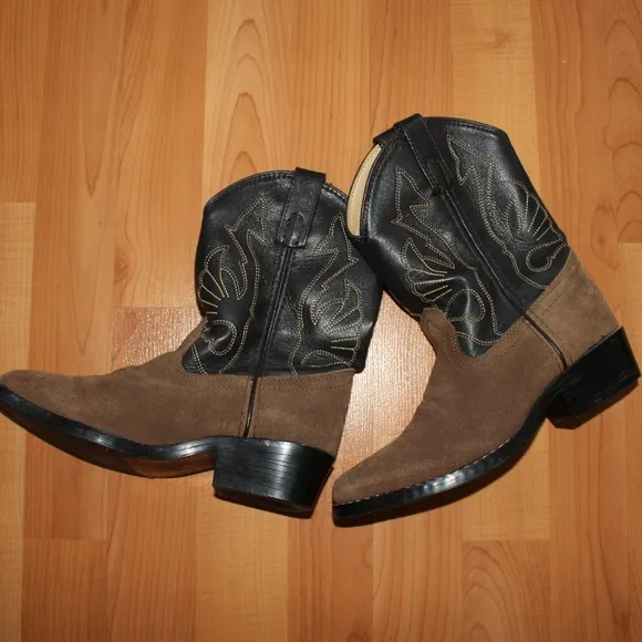 MASTERSON BOOT CO Girls Brown Leather Cowboy Boots