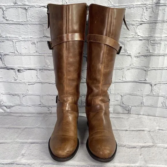 Matisse Militia‎ Distressed Brown Leather Riding Boots Women's Size 7.5 M