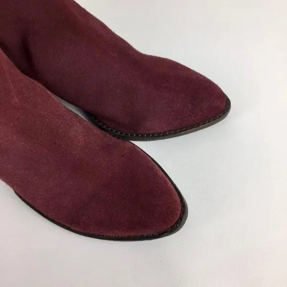 Matisse Shamus Burgundy Suede Leather Western Ankle Boot 8