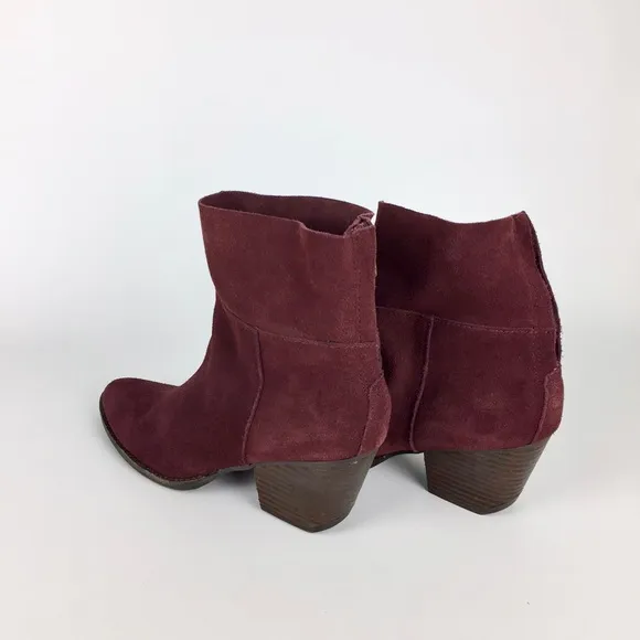 Matisse Shamus Burgundy Suede Leather Western Ankle Boot 8