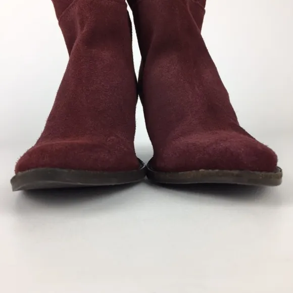 Matisse Shamus Burgundy Suede Leather Western Ankle Boot 8