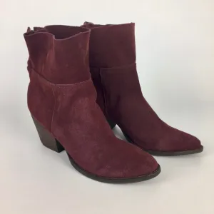 Matisse Shamus Burgundy Suede Leather Western Ankle Boot 8