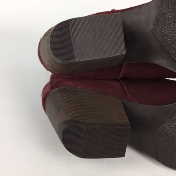 Matisse Shamus Burgundy Suede Leather Western Ankle Boot 8