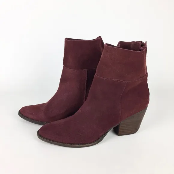 Matisse Shamus Burgundy Suede Leather Western Ankle Boot 8
