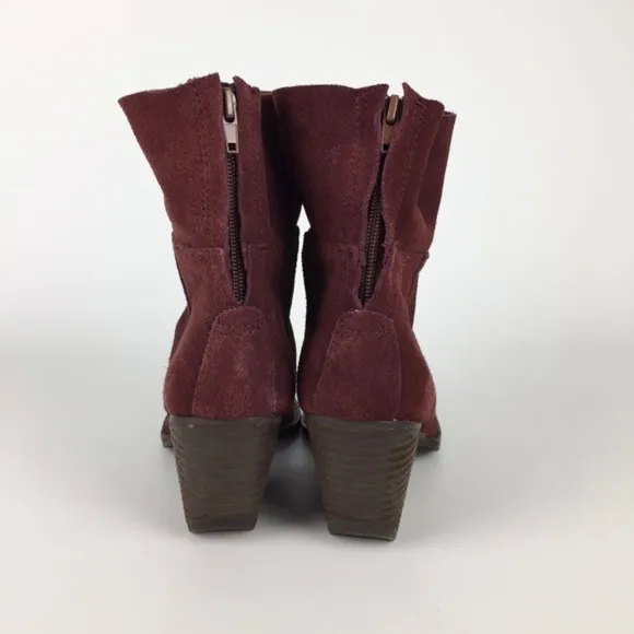 Matisse Shamus Burgundy Suede Leather Western Ankle Boot 8