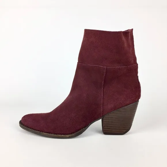 Matisse Shamus Burgundy Suede Leather Western Ankle Boot 8
