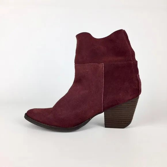 Matisse Shamus Burgundy Suede Leather Western Ankle Boot 8