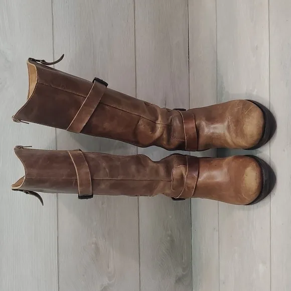 Matisse Womens Militia Moto Tall Distressed Leather Comfort Booties shoes sz 6