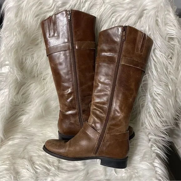 Matisse X Free People Women's Militia Brown Distressed Riding Boots Size 7.5 M