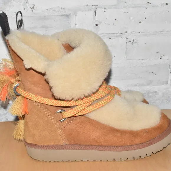 MAYPOL Anthropologie Shearling Fur Lined Suede Perfect Winter Boots Size 8